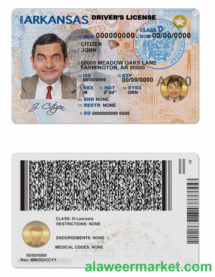 USA Arkansas driving license